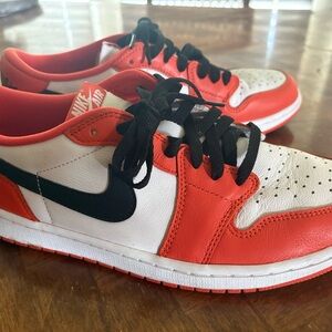 Nike Men's Orange and White Air Jordans